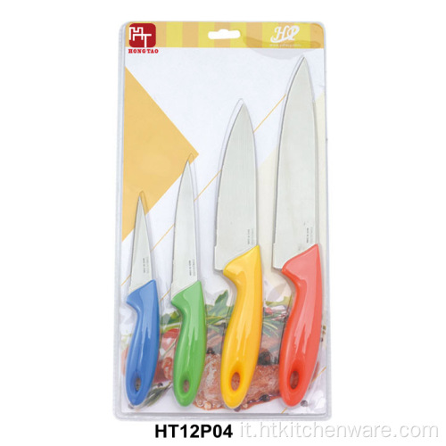 Set di coltelli con manico in plastica da 4 pezzi